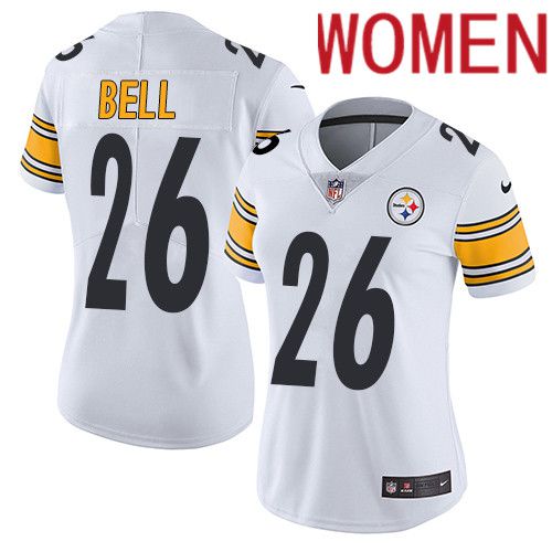 Women Pittsburgh Steelers #26 LeVeon Bell Nike White Vapor Limited NFL Jersey